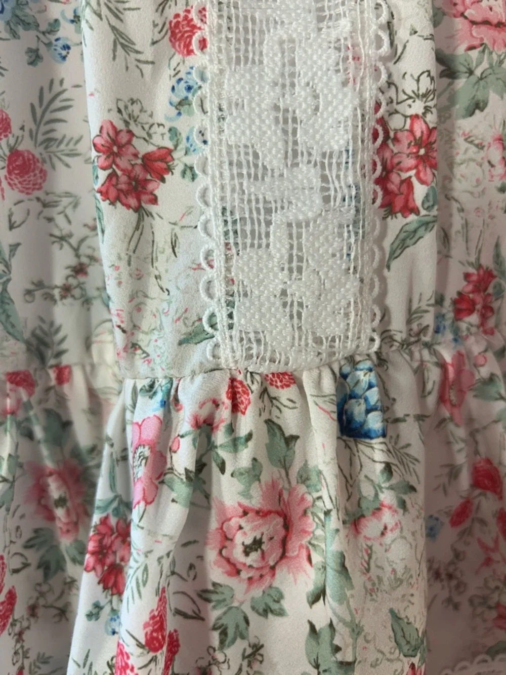 Anthropologie Stellah SZ L White Floral Dress Romantic Cottage Boho Coquette - Picture 12 of 16